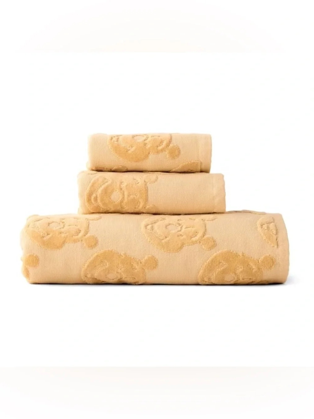 Winnie the Pooh Licensed 3-Piece Sculpted Debossed Bath Towel Set